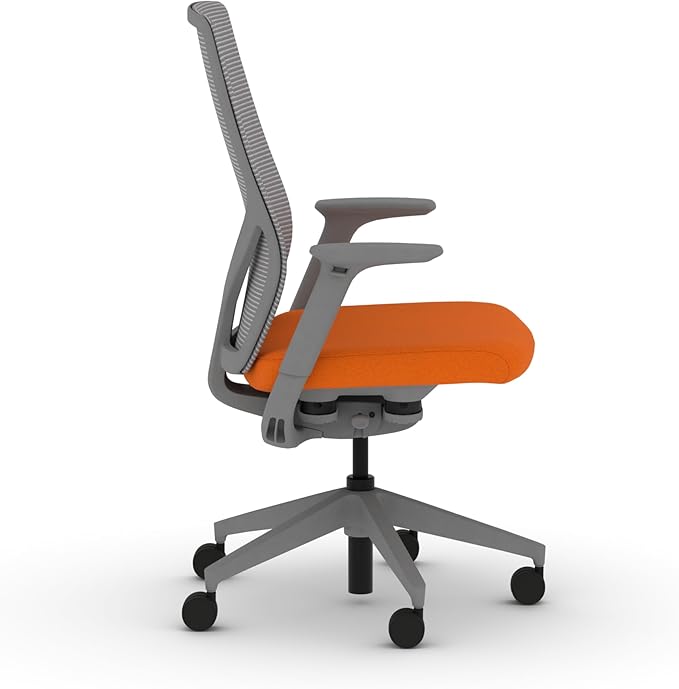 HON Flexion Mesh Office Chair, Height Adjustable Arms, Conference Room Chairs with Lumbar Support, Titanium Mesh, Titanium Frame, Apricot