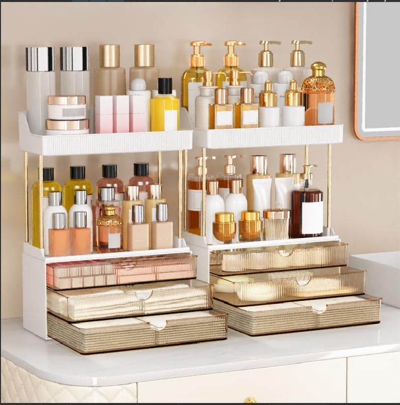 caktraie 2 Sets 5 Tier Acrylic Makeup & Bathroom Vanity Organizer