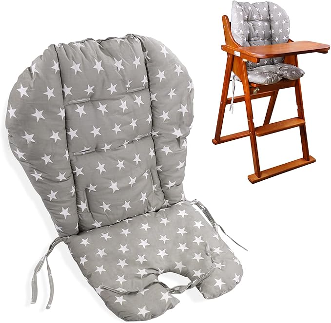Kocpudu High Chair Pad,high Chair Cushion/seat Cushion/high Chair Cushion Cover,Soft and Comfortable,Light and Breathable, Cute Patterns,Suitable for Most High Chairs,Baby Dining Chairs (Gray)