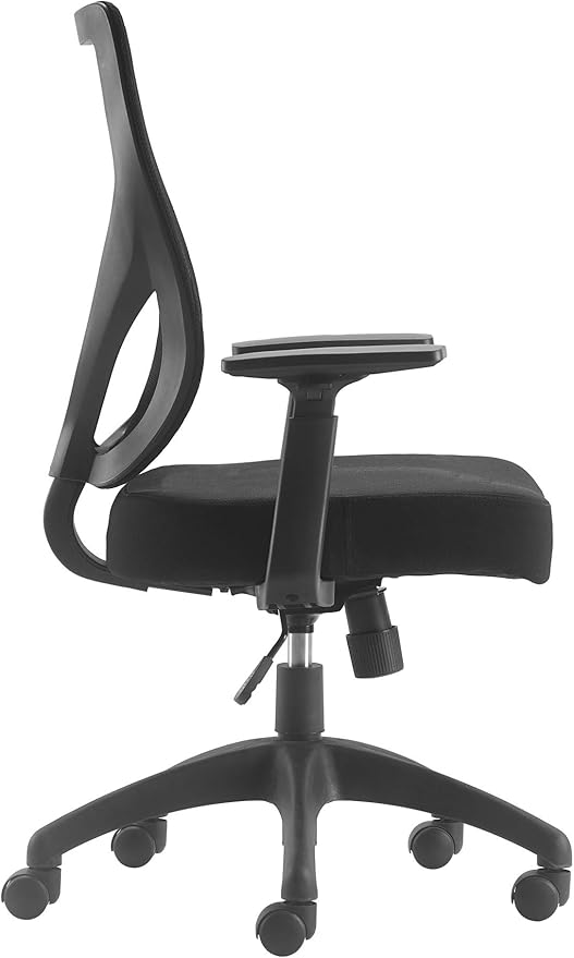 Serta Focus Mesh Office Chair, Ergonomic Mid-Back Computer DeskChair with Lumbar Support, Breathable MeshBack, SertaQuality Foam Cushion, Adjustable Armrests, Swivel Nylon Base, Black