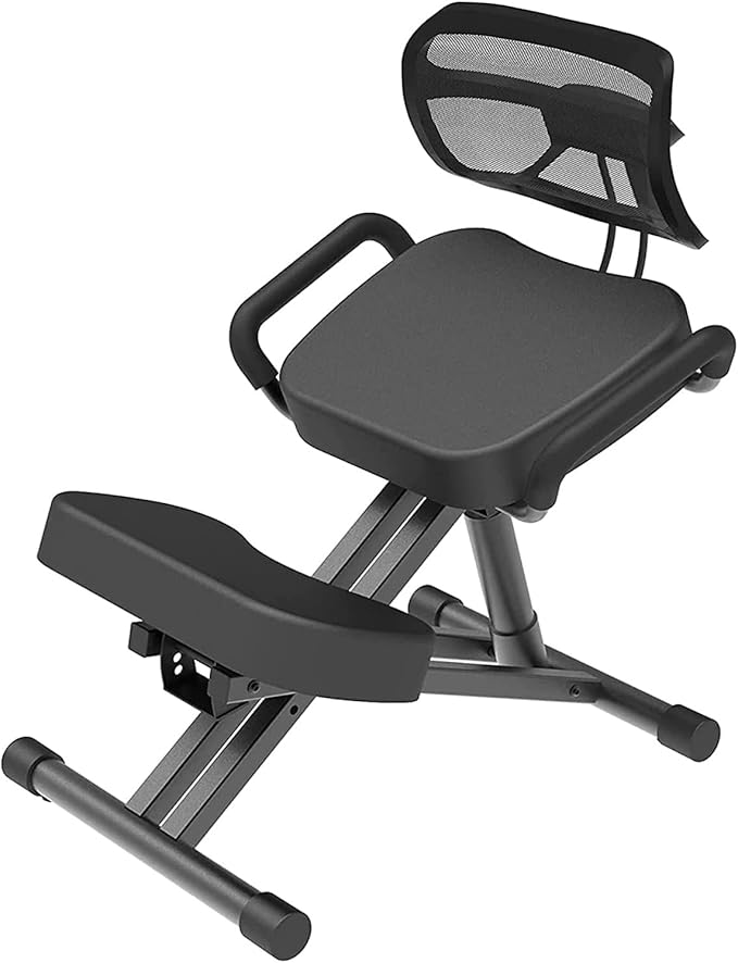 Master Massage Ergonomic Kneeling Chair with Back Support for Office -Posture Chair with Angled Seat and Backrest for Home and Office-Posture Correction Stool-Improve Your Posture