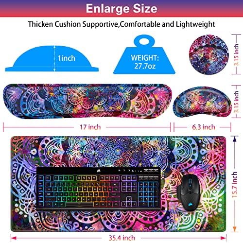 Canjoy Desk Mat with Wrist Rest, Keyboard and Mouse Pad Wrist Support Pad ﻿