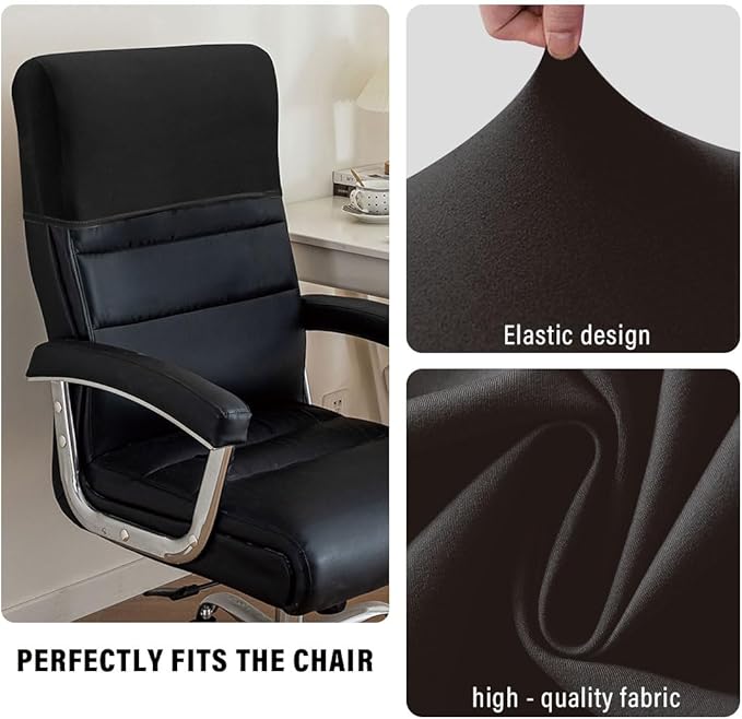 Stretch Office Chair Headrest Cover, Milk Silk Headrest Protector for Office Chairs, Head Rest Covers for High Back Computer Chairs, Furniture, Recliner Chair, 1 Pack, Light Gray