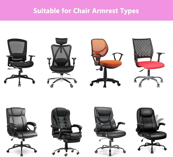 Melaluxe Stretch Office Chair Armrest Covers, Arm Rest Slipcovers (Wine Red)