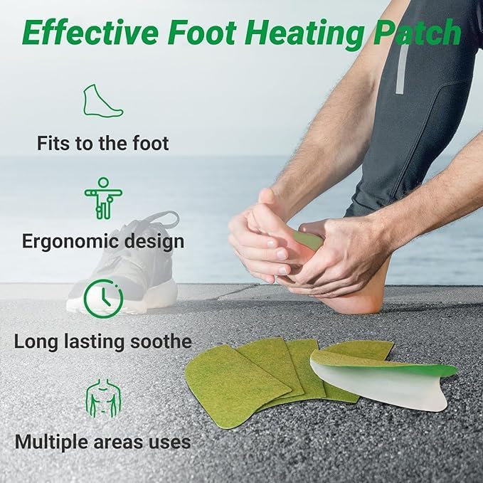 ishancare Foot Patches, 24 Count Long Lasting Heat Patches, 8 Hour Maximum Strength Deep Hot for Knee, Foot, Back, Neck, Shoulder, Joint