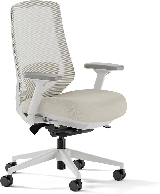 Branch Ergonomic Chair Pro - Mesh Office Chair with 14 Points of Adjustment - Height, Depth & Tilt Adjustable - 5D Armrests - Forward Tilt, Smooth Recline, and Lumbar Support - Ivory Boucle