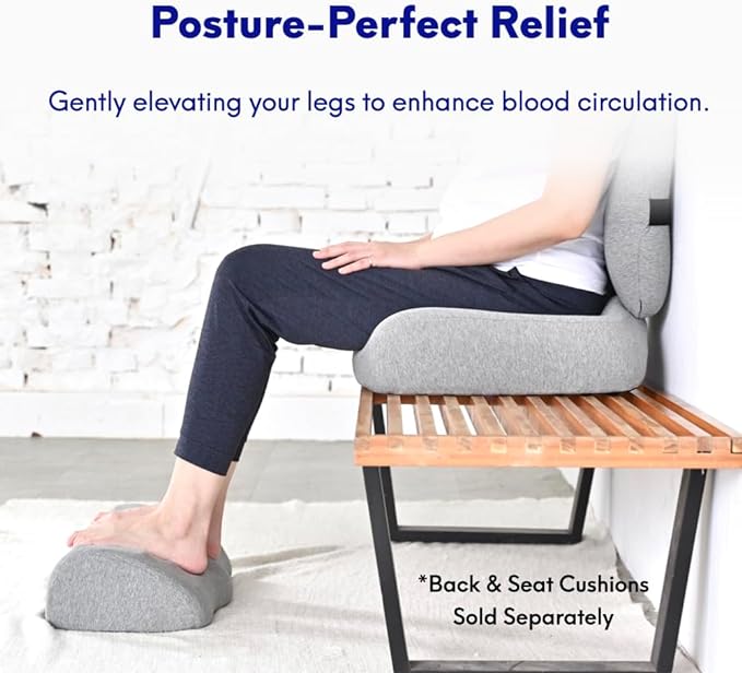 C CUSHION LAB Foot Rest for Under Desk at Work - Adjustable Memory Foam Foot Rest for Office Chair & Gaming Chair - Ergonomic Design for Back & Hip Pain Relief - Wellness Green