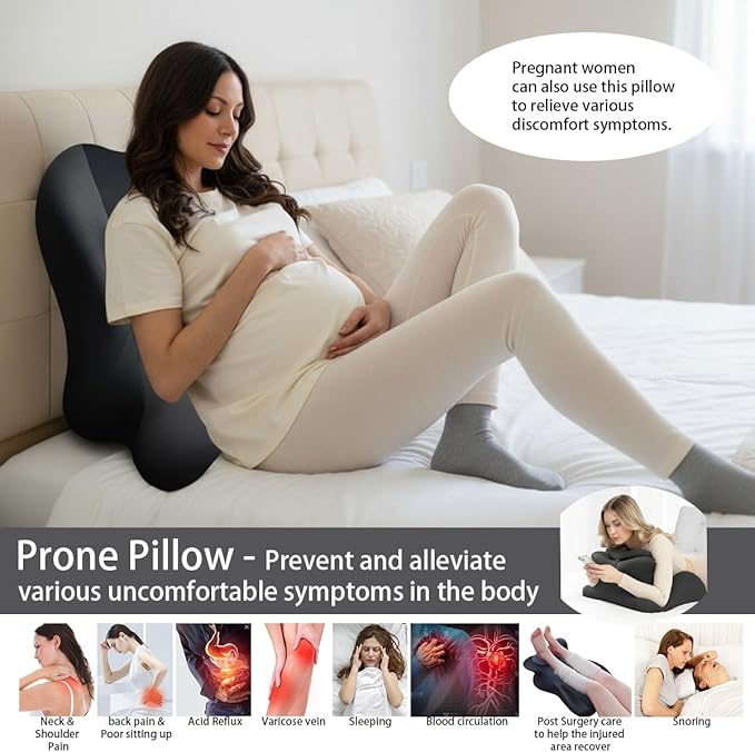 Memory Foam Wedge Pillow Couples Pillow - Intimacy Butt Pillow Cushion for Lumbar Support, 27° Lift Waterproof Posture Support Pillow Modern Style for Home Bedroom