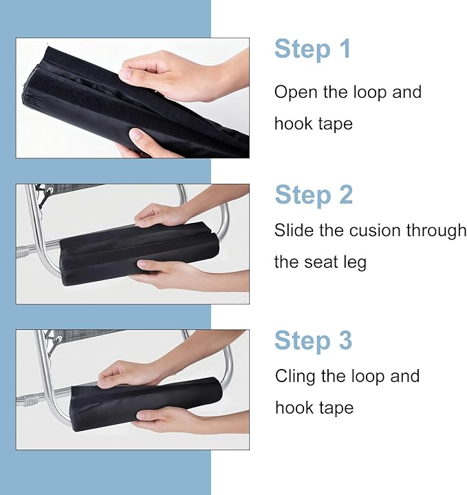 Zero Gravity Chair Foot Rest, Footrest Cushion for Anti Gravity Folding Recliner, Footrest Padding for Patio Lawn Outdoor Chair, Comfortable Foot Mat Accessories for Tall User (Black-2pcs)