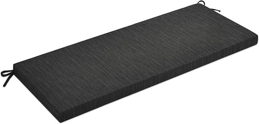 baibu 59 Inch Classic Solid Color Bench Cushion with Ties, Non-Slip Indoor Rectangle Bench Seat Cushion Standard Size Foam Pad with Machine Washable Cover (Black, 59x16x1.5Inch)