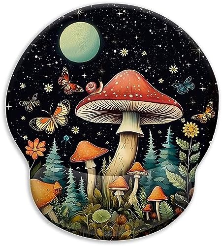 Blusabaca Mushroom Mouse Pad Wrist Rest Ergonomic Mousepad Wrist Support