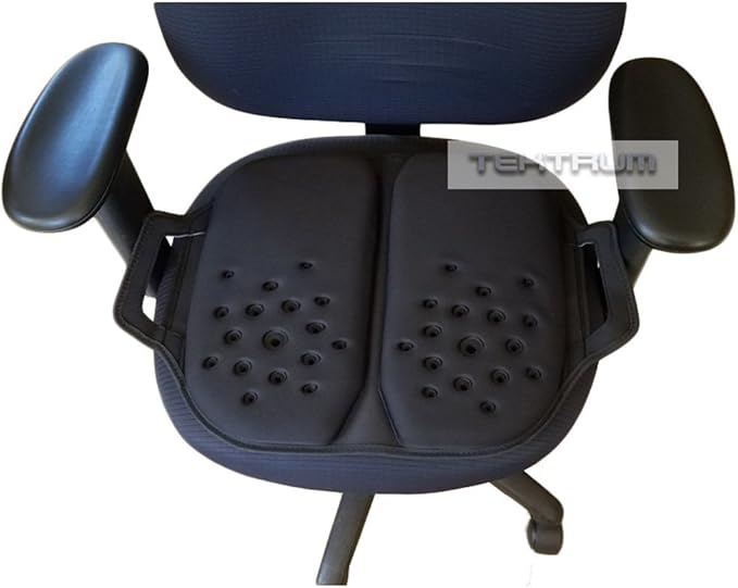 Tektrum Foldable Orthopedic Cool Gel Seat Cushion with Handle for Home, Office, Car, Chairs, Travel - Support for Low Back, Tailbone, Hip, Prevents Sweaty Bottom, Promotes Healthy Posture (GS1203-BLK)