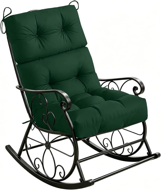 Adirondack Chair Cushion Outdoor Chair Cushions, Waterproof High Back Outdoor Seat Pad with Ties for Garden Patio Furniture 45x21 Inch Dark Green