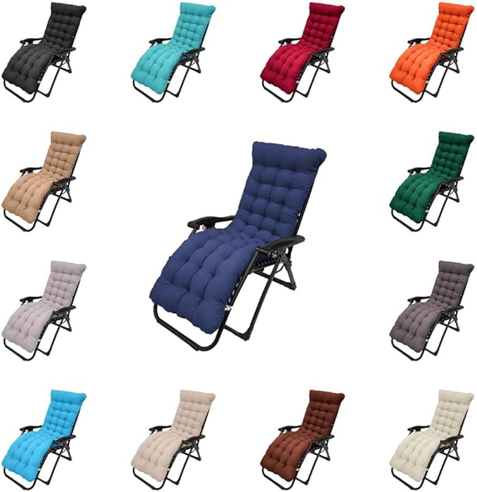 Patio Chaise Lounger Cushion,61in Lounge Chair Recliners Chair Cushions,Thicker Padded Chaise Lounger Swing Bench Cushion for Outdoor Indoor Home Office (Light Gray)
