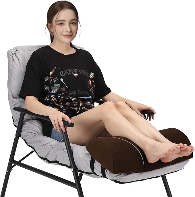 Recliner Foot Pillow High Resilience Foam - Leg Pillow for Sleeping Soft and Supportive Half Moon Bolster Pillow Recliner Pillows for Headrest Back Lumbar Support (Brown)
