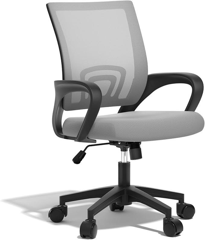 Ergonomic Office Chair - 330Lbs, Breathable Mesh Computer Desk Chair with Lumbar Support & Armrest, Rolling Swivel Adjustable Tilt Lock for Home Office/Gaming, Bedroom Study