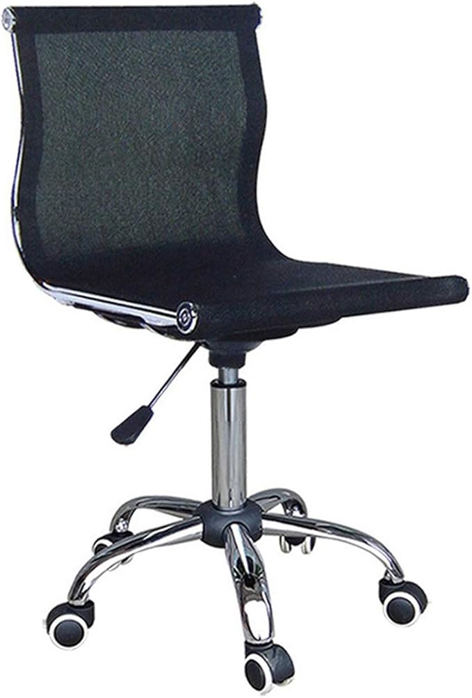 Mlaea Breathable Mesh Chair, Executive Computer Desk Chair with Adjustable Height and Rolling Wheels, Ergonomic Desk Chair, 40 * 40 * 45-55CM(Color:Black)