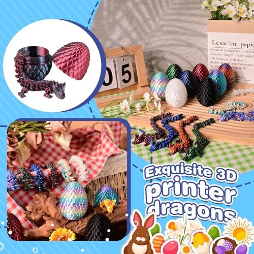 8pcs 3D Printed Dragon Eggs, Articulated Fidget Toys Set