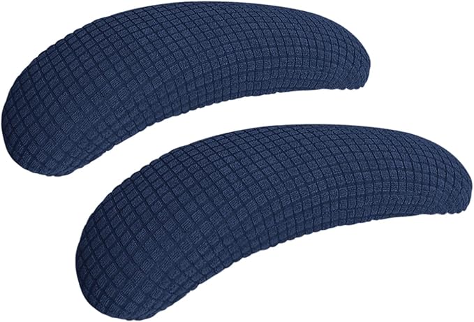FORCHEER Office Chair Armrest Covers Stretchable Water Resistant Spandex Stretch Jacquard Elastic Band Computer Office Chair Arm Pad Covers Chair Slipcover for Desk Chairs Arm 2P-Navy Blue