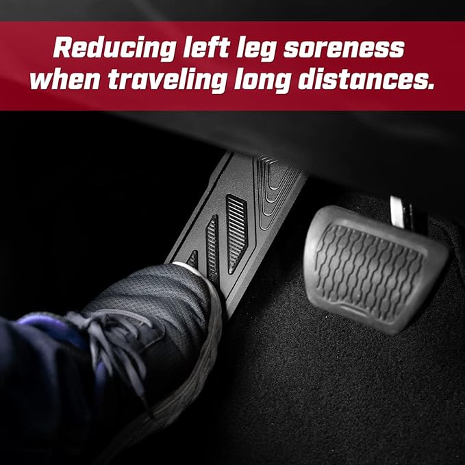 Dead Pedal Driver Foot Rest Pad - Left Side Kick Panel Adjustable Anti-Slip Thickened No Drilling Fit for 2007-2026 Jeep Wrangler JK JL JLU 4xe & Gladiator JT(Black,1 Pack)