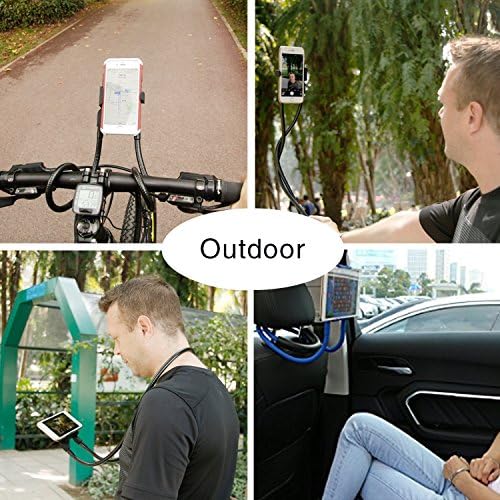 011 Neck Cell Desk Bed,Bike and Motorcycle Mount,Lazy Bracket Mobile Phone Stand Holder (Black)