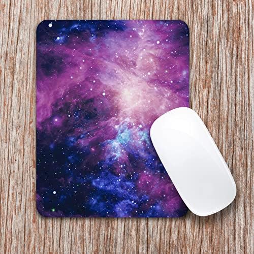Small Mouse Pad 6 x 8 Inch, Audimi Mini Mouse Pad Thick for Laptop Wireless Mouse Home Office Travel, Portable & Washable (Purple Galaxy)