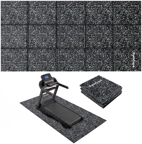 GymCope Foldable Treadmill Mat for Hardwood Floors Carpet, 6mm Exercise Mat
