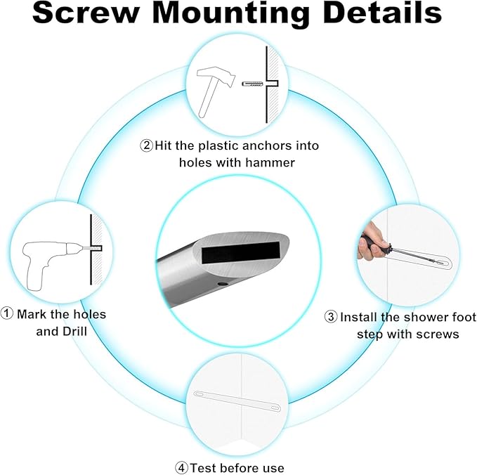 Shower Foot Rest Bar,Corner Foot Rest for Shaving Legs,Wall Mounted Shower Foot Ledge,Made of Stainlss Steel 18/8