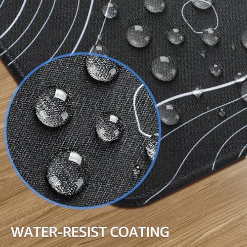 KTRIO Large Gaming Mouse Pad, 31.5 x 11.8 in, Black Topographic, XL