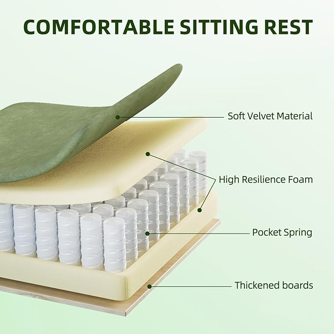 Ferghana Velvet Fabric Ergonomic Gaming Chair with Footrest and Massage, High Back Reclining Computer Gamer Chair for Adult, Racing Style PC Video Game Chair Suitable for Home Office (Green)