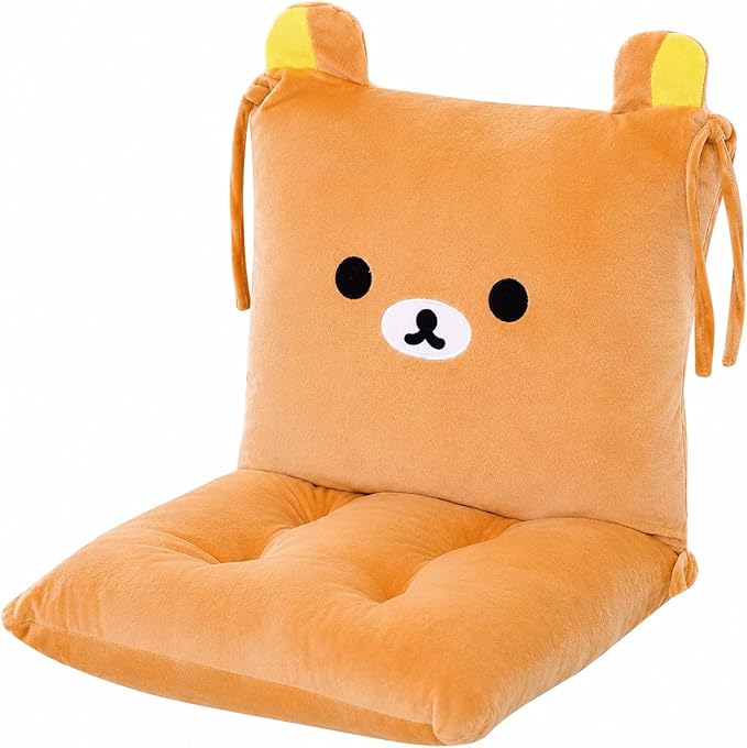 ChezMax Chair Cushion Plush Seat Cushion Back Cushion with Ties Thickened Desk Chair Pads Cartoon Waist Pillow Cushion Decor for Chair Car Office Patio Wheelchair Cartoon Bear