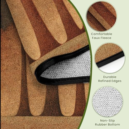 Serene Bear Pine Trees Tranquil Nature Landscape Art Area Rug Outdoor Patio Rug Play Mat Modern Floor Carpet Non-Slip Home Decor Living Room Kids Bedroom Nursery, 6x9 ft