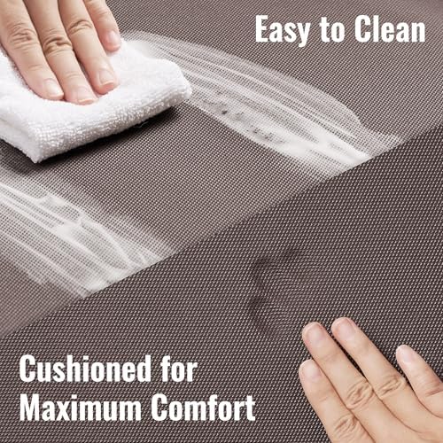 Chef Gear - Anti-Fatigue Wellness Kitchen Mat - Marni Design - Cushioned Comfort Chef Mat - Faux Leather - Cooking & Standing Relief -Skid-Resistant - Set of 2-17.5"x 60"/ 17.5"x28"- Dark Grey