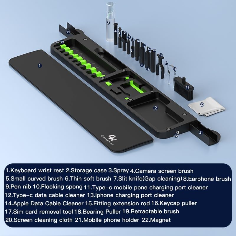 GK GAMAKAY 14.17'' Keyboard Wrist Rest Pad with Cleaning Tool Kit
