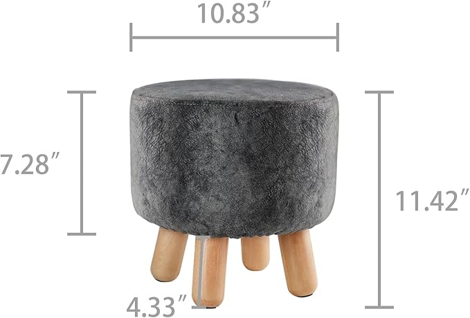 H&B Luxuries Fabric Round Padded Ottoman Foot Rest Stool