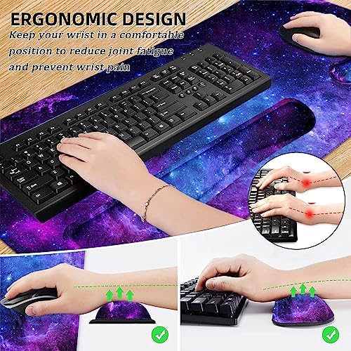 Lateefah Mouse Pad with Wrist Rest, Desk Mat + Keyboard Wrist Rest Set, Desk Pad for Keyboard and Mouse, 4-in-1 Large Mouse Pad with Wrist Support for Office, Home