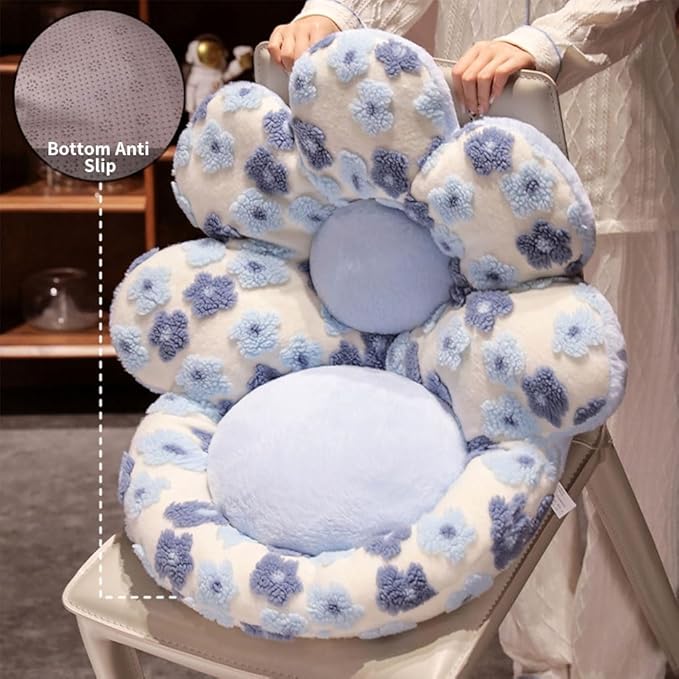 Flower Chair Cushion with Backrest Comfortable Office Chair Pad Student Dormitory Seat Cushion for Sedentary Group Home Decor