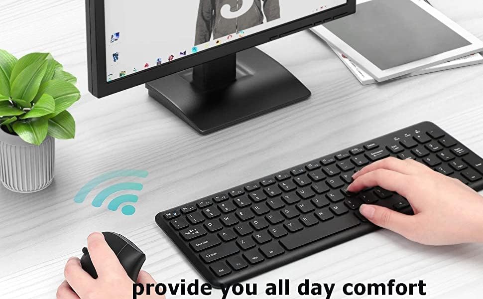 Wireless Mouse Ergonomic Vertical Left-Handed Mouse Ergo LED Light High Precision Optical Cordless Lightweight Left Hand Mice Women Men Gift for PC Computer Laptop Mac Office,1600 DPI,Side Buttons