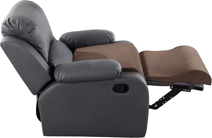 HOMBYS Foam Recliner Cushion with Leg Pillow for Elderly Large Square Seat Cushion Wave Shape Footrest for Armchairs Couch, Medium Thick & Supportive, Non-Slip Design, Coffee Color