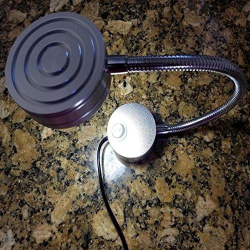 5W Wall Mounted Reading Light Flexible Gooseneck LED Sconce Lamp with Plug & Switch for Bedroom, Office, Workbench, Studio (03 Silver Cool)