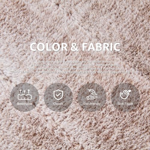 Hobestluk Adults Bean Bag Chair Faux Fur BeanBag Couch for Living Room