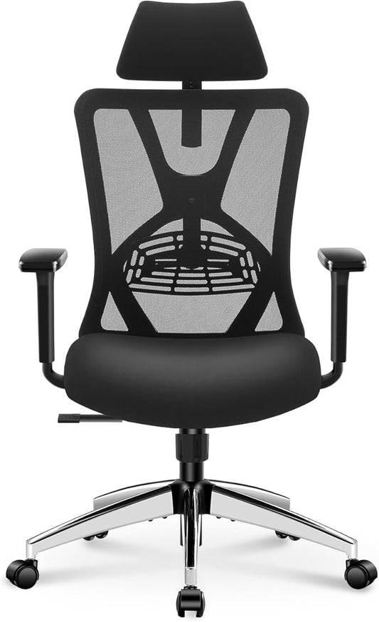 Ticova Ergonomic Office Chair - High Back Desk Chair with Adjustable Lumbar Support, Headrest & 3D Armrest