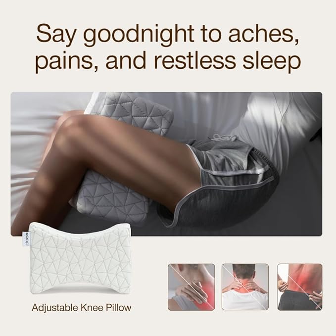 Coop Home Goods Leg Support & Knee Pillow for Side Sleeper, Adjustable Soft Orthopedic Leg Pillow for Sleeping, Pregnancy, Sciatica, Back, Hip and Joint Support with Washable Cover