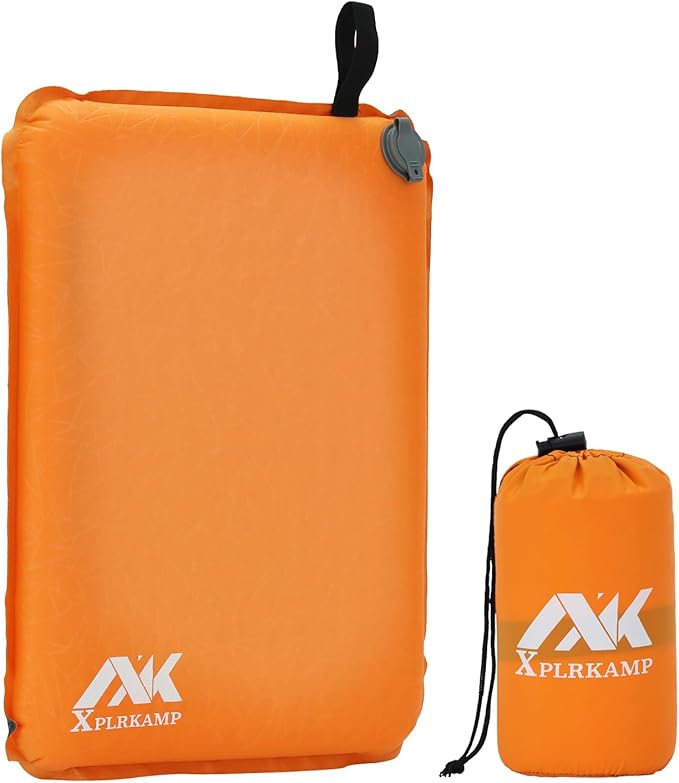 Inflatable Seat Cushion,Self-Inflating Portable Travel Airplane Stadium Seat Cushion for Airplane Long Flight,Compact Lightweight Memory Foam Travel SeatCushion Pad for Bleacher Camping Outdoor Office