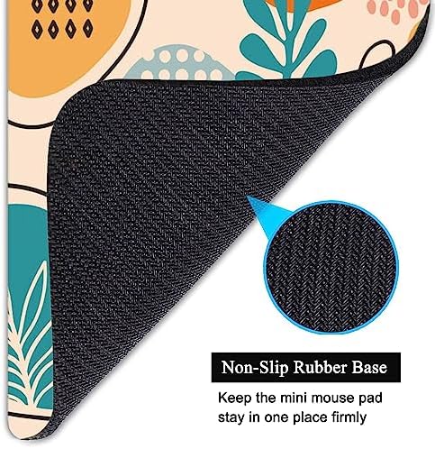 Small Mouse Pad, Mini Mouse Pad 6 X 8 Inch with Non-Slip Rubber Base for Keyboard Tray Laptops Wireless Mouse Home Office Travel, Washable & Portable (Modern Abstract Leaves)