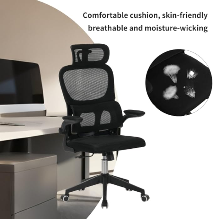 Office Chair, Ergonomic Breathable Mesh, Adjustable High Back Lumbar Support,Comfy Computer Chair for Home Office