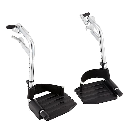 Invacare Wheelchair Legrest with Heel Loops & Swing-Away Design, Adjustable Footrest Length and Flip-Up Composite Footplate, Easy-to-Install, Compatible with Most US Wheelchairs & Transport Chairs
