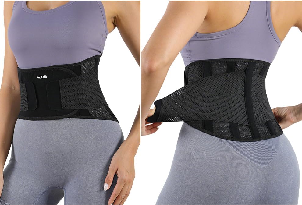 Lightweight Back Brace for Lower Back Pain Women Men, Adjustable Lumbar Support Waist Support Brace for Women Lower Back Pain Relief Products, Hip Belt Waist Belt Sciatic Nerve Brace for Women Men (Black, Large)