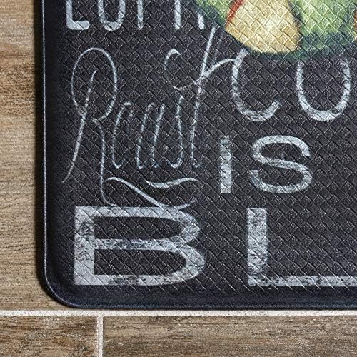 J&V TEXTILES Anti Fatigue Kitchen Mat - Kitchen Mat Cushioned Anti Fatigue, Kitchen Floor Mats Cushioned, Non Slip Waterproof Mat Standing Desk, 20x36x1/2 inches (Coffee Cups Chalk)