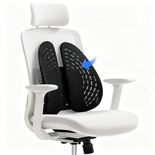 Lumbar Support Pillow for Chairs - Ergonomic Back Cushion for Office, Car & Gaming with Adjustable Straps for Lower Back Pain Relief & Better Posture